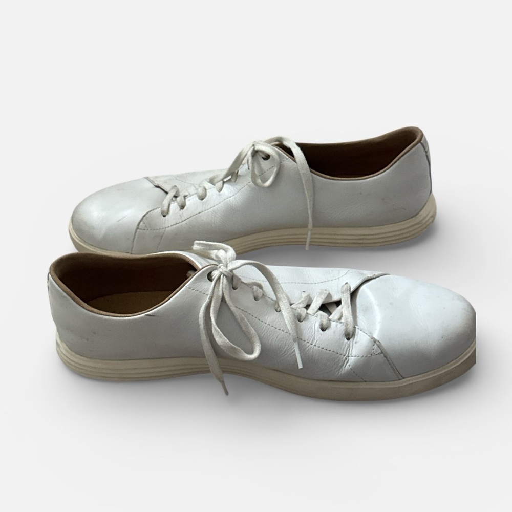 Cole Haan Men's Grand Crosscourt II Lace up sneakers in white leather Sz 15 W